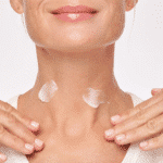 a model's neck using the alastin Restorative Neck Complex with TriHex Technology® product
