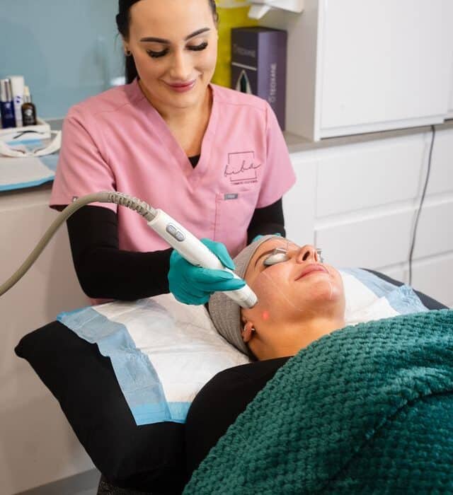 Client getting a Morpheus8 treatment done