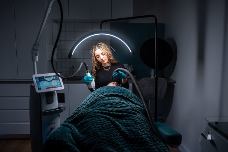 A Cosmetic Nurse completing a LaseMD treatment