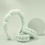 Mint cloud spa headband and wrist cuff set